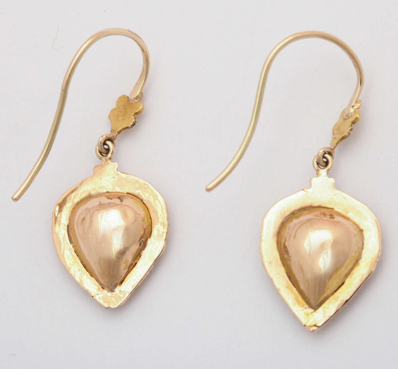 Victorian Heart to Heart Aquamarine Gold Earrings 1