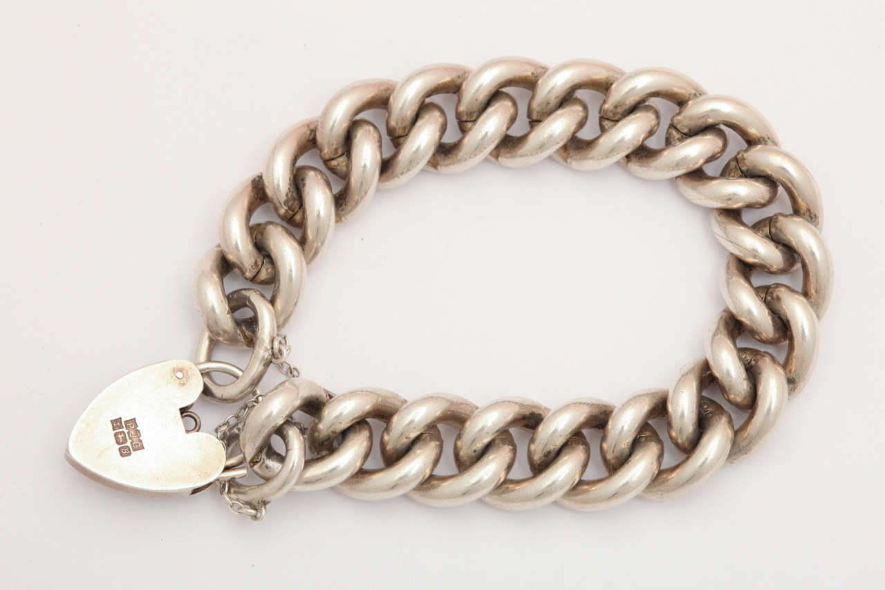 Lighthearted Heavy Curb Link Silver Bracelet 1