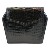 Vintage Black Alligator Clutch