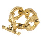18K Gold Bamboo Toggle Bracelet