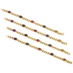 Gold Convertible Multi Stone Bracelet/ Necklace Set