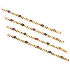 Gold Convertible Multi Stone Bracelet/ Necklace Set 12