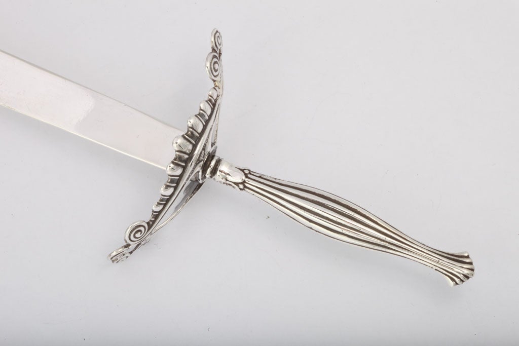 Sterling Silver Sword-Form Letter Opener In Excellent Condition In New York, NY