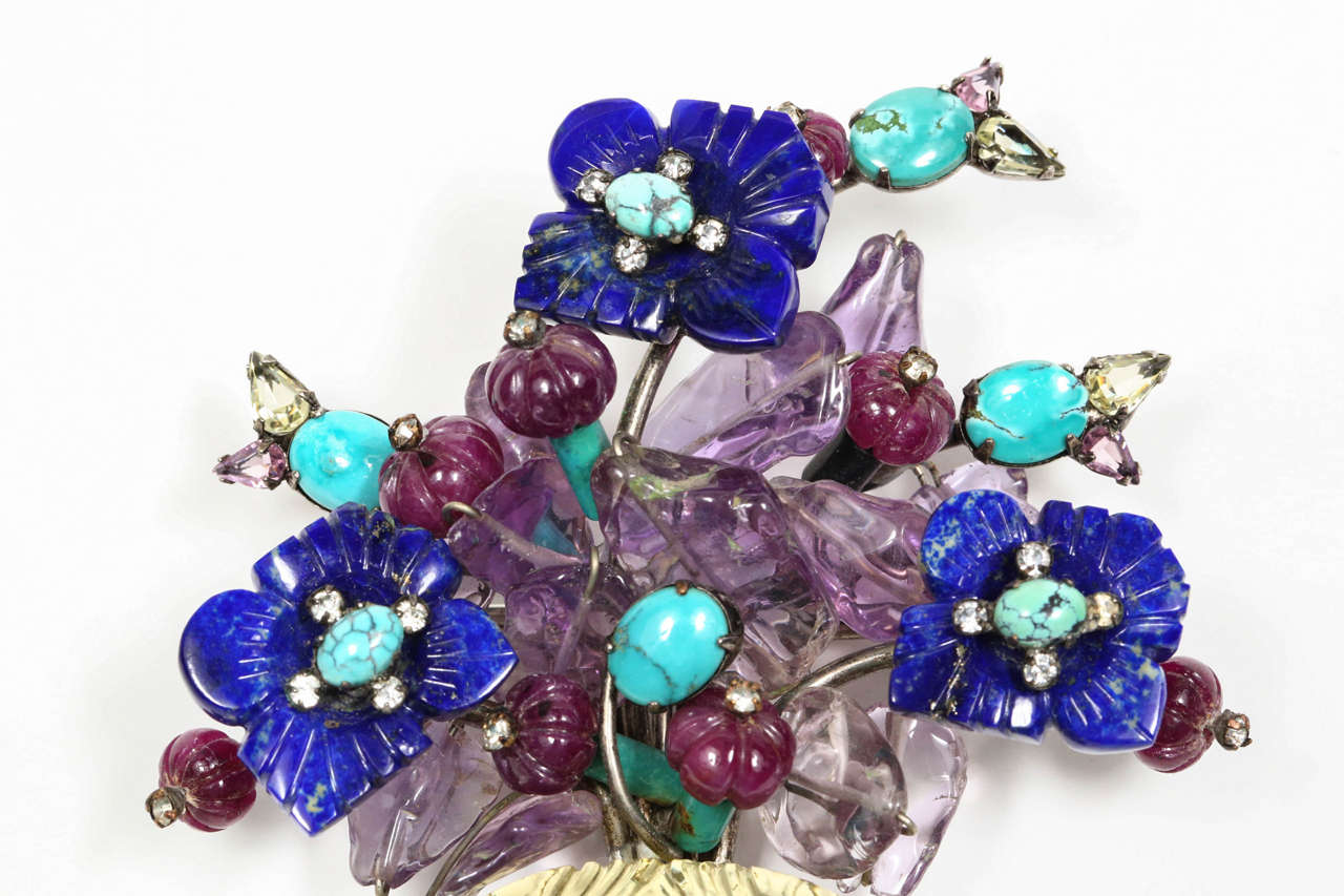 Iradj Moini Floral Brooch In Excellent Condition For Sale In Palm Desert, CA
