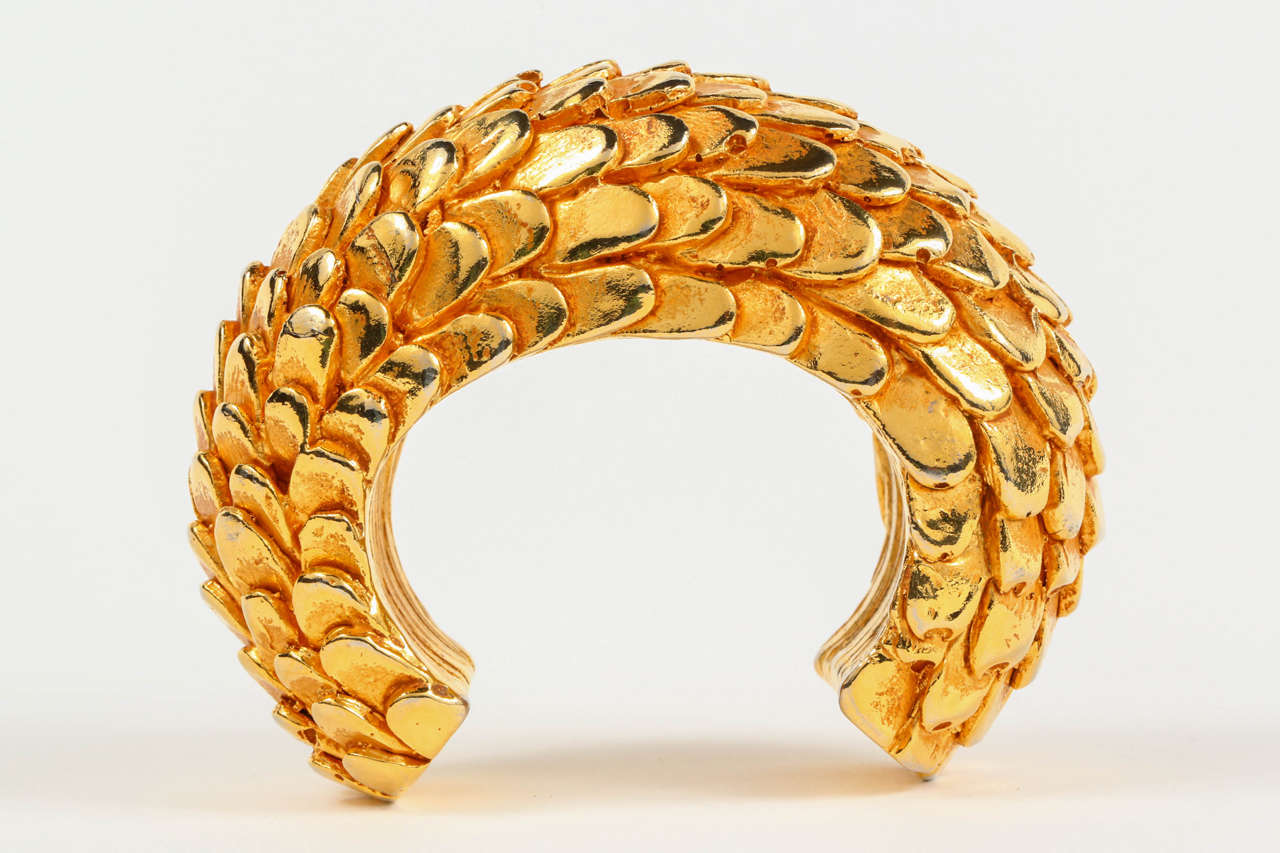 Dominique Aurientis Gilt Resin Cuff In Excellent Condition For Sale In Palm Desert, CA