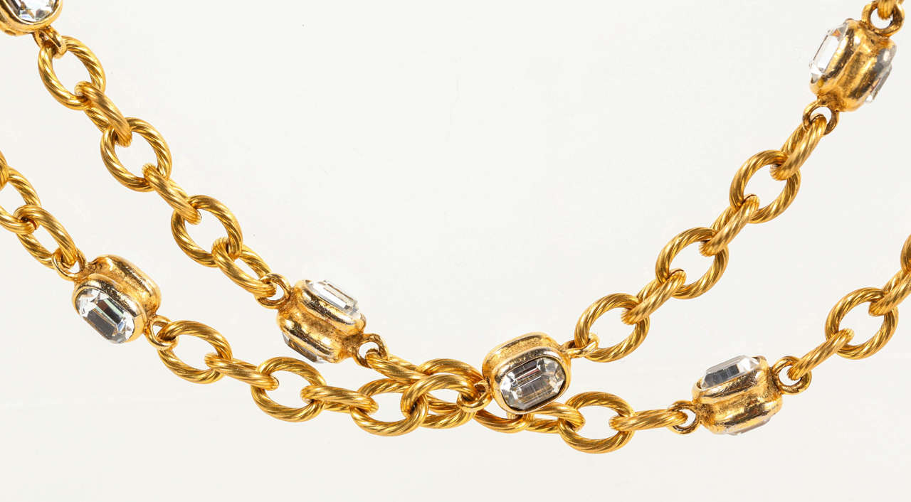 Women's Chanel Gold Chain and Crystal Sautoir