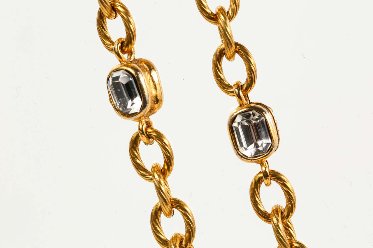 Chanel Gold Chain and Crystal Sautoir 1