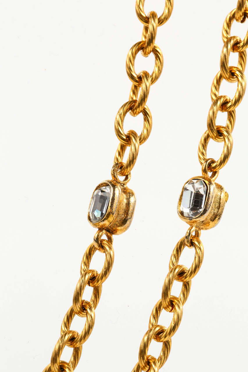 Chanel Gold Chain and Crystal Sautoir 4