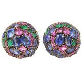 MARILYN COOPERMAN Multi-color Sapphire Dome Earrings