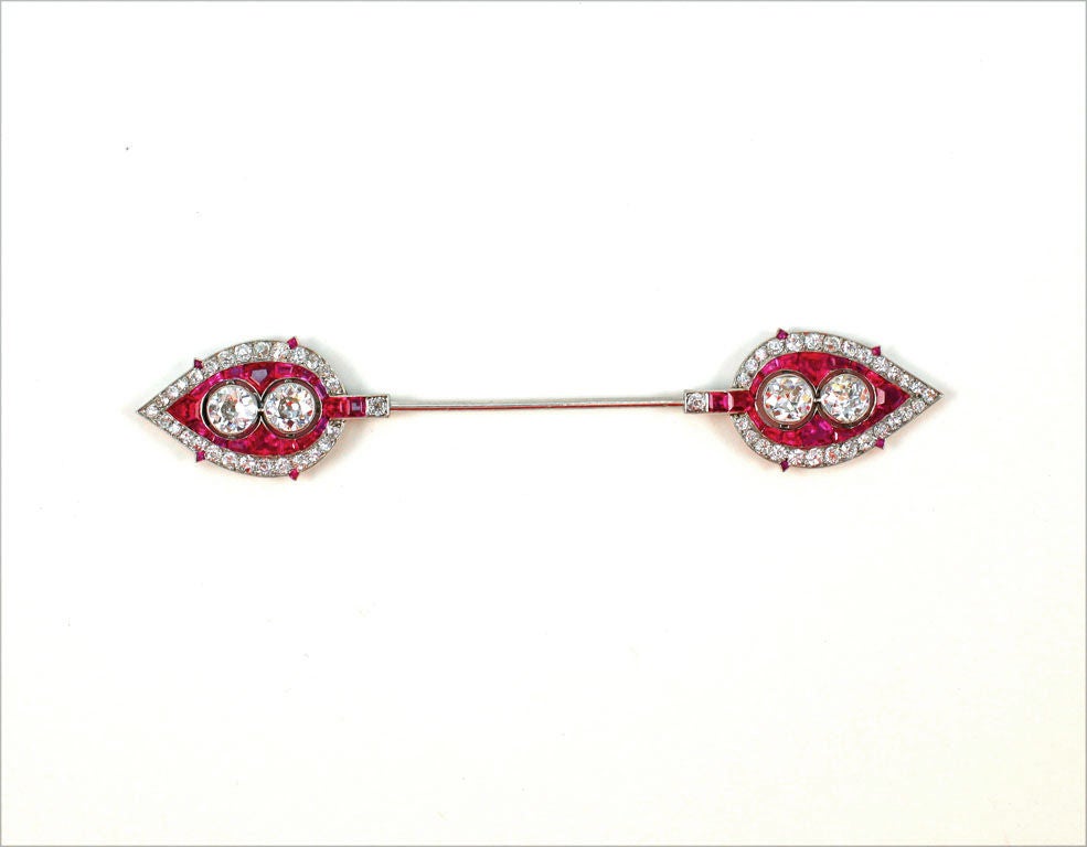This Ruby and Diamond Jabot, Signed by 
