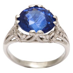 Antique Magnificent  Sapphire Platinum Ring