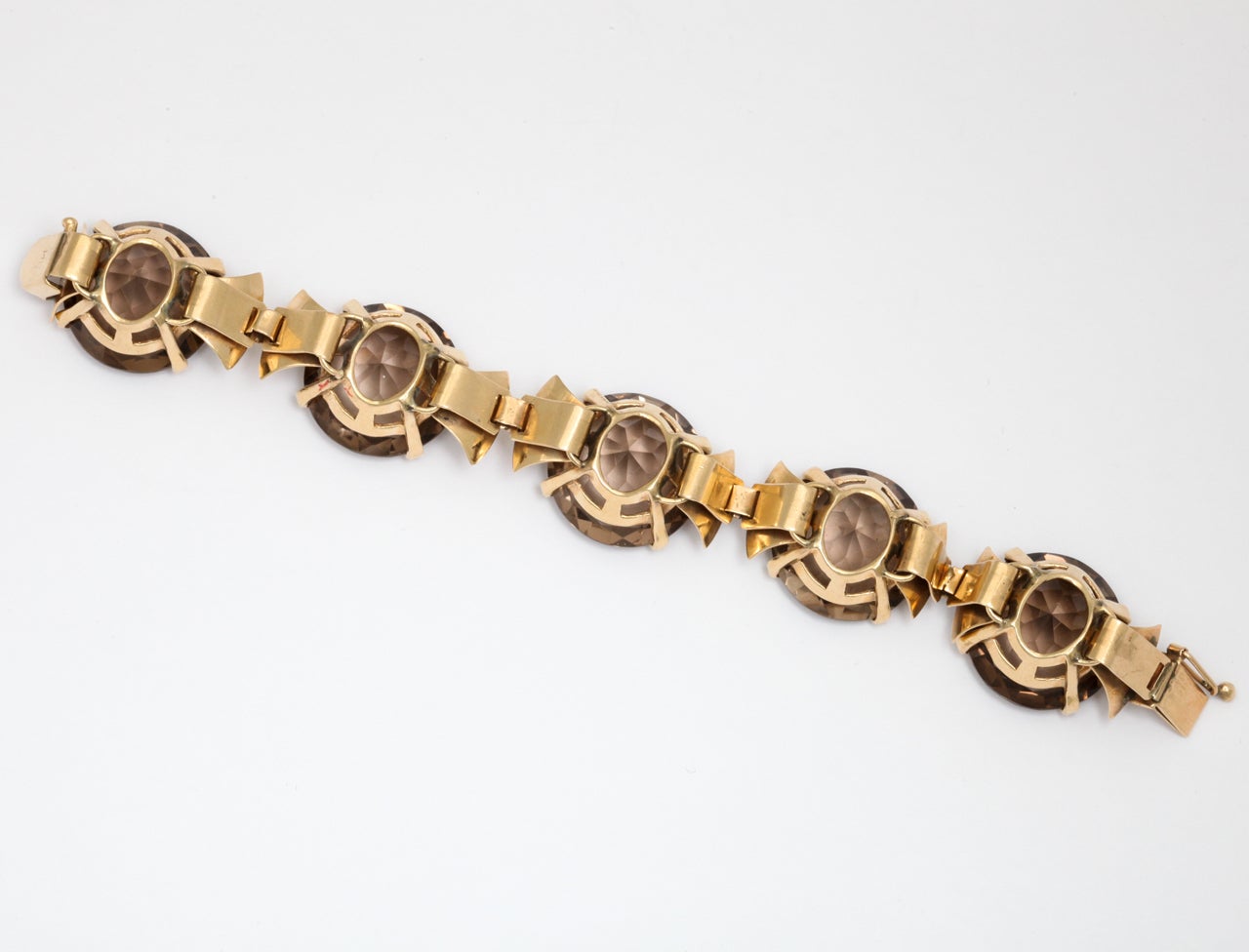 Retro Gold & Topaz Flashlight Bracelet In Excellent Condition For Sale In New York, NY