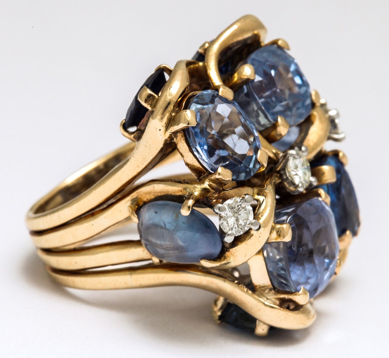 Retro Seaman Schepps Sapphire and Gold Ring