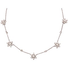 Gorgeous Diamond Flower Cluster Necklace