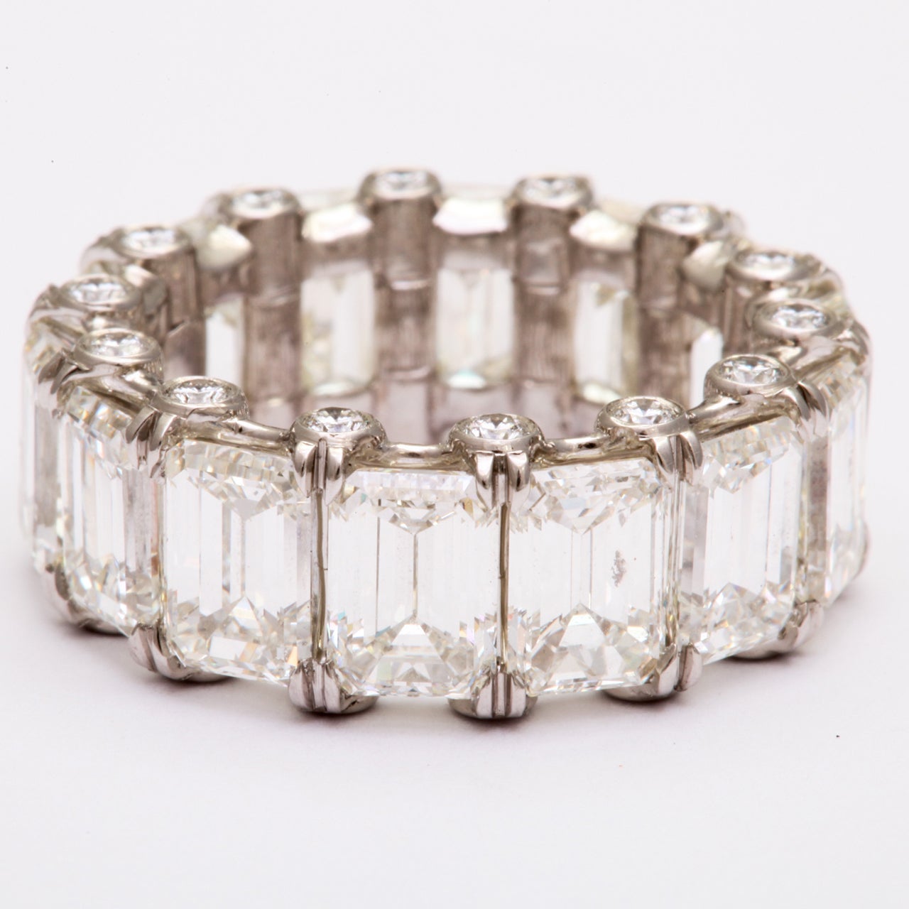 Women's Impressive Emerald Cut Diamond Wedding Band For Sale