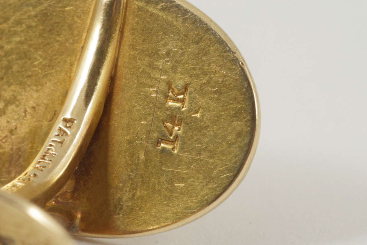 Pair of American Gold Cufflinks In Excellent Condition In London, GB