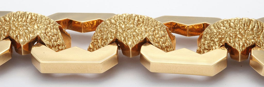 Tiffany Retro Machine Age Gold Bracelet For Sale 1