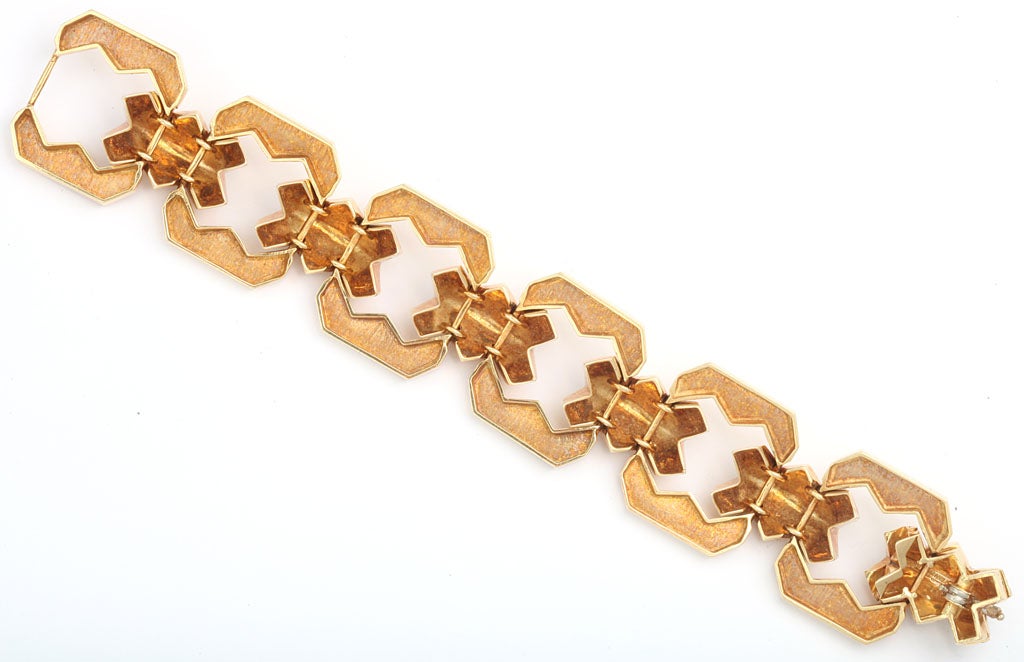 Tiffany Retro Machine Age Gold Bracelet For Sale 2