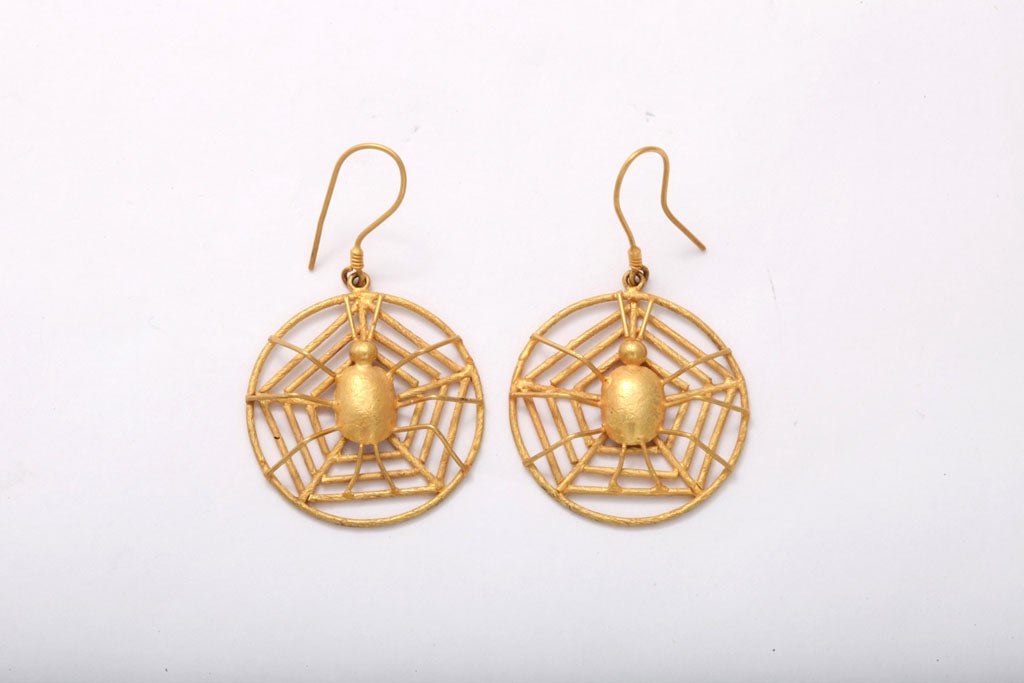 Spider in Web Earrings