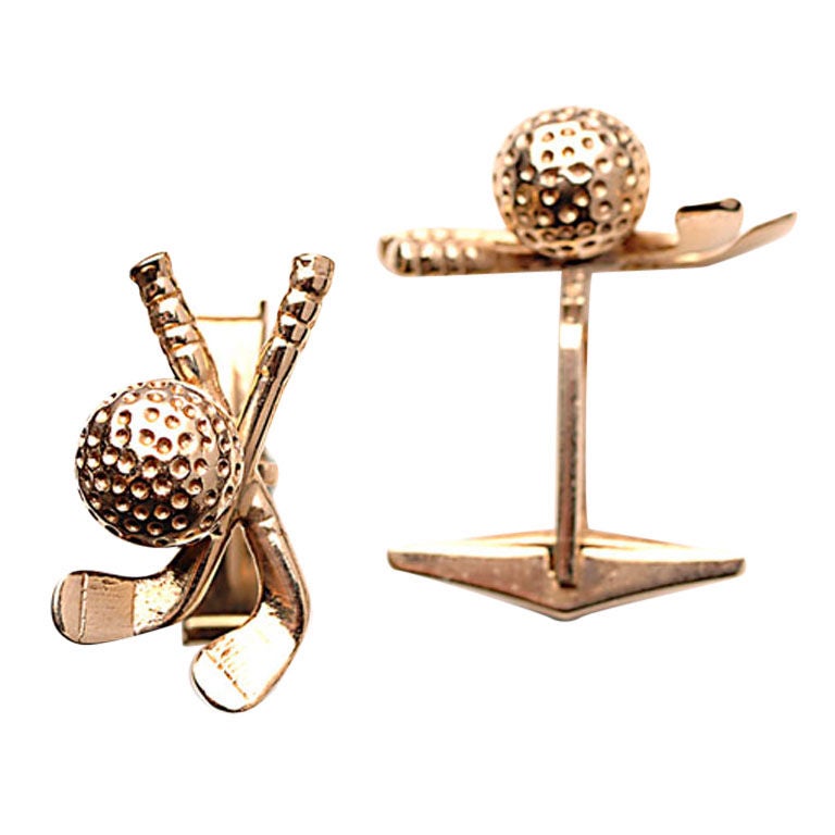 Gold Golf Cufflinks