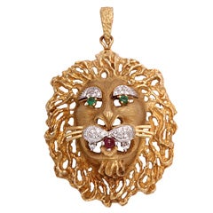 Great Figural 60's Lion Brooch/Pendant