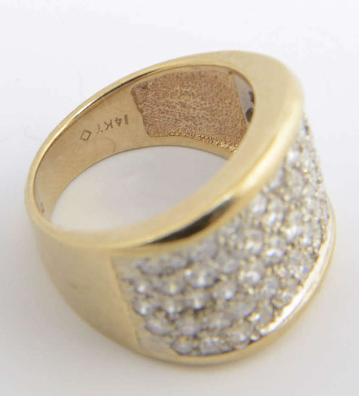 Wide Diamond Gold Band 3