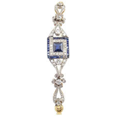 Belle Epoque Sapphire Diamond Gold Platinum Bracelet 3