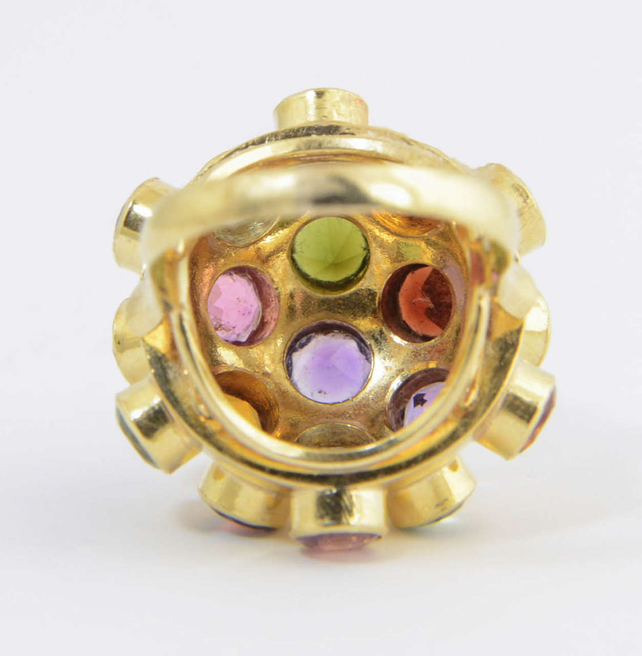 Large 1950-1960's Sputnik Gemstone Gold Ring 2