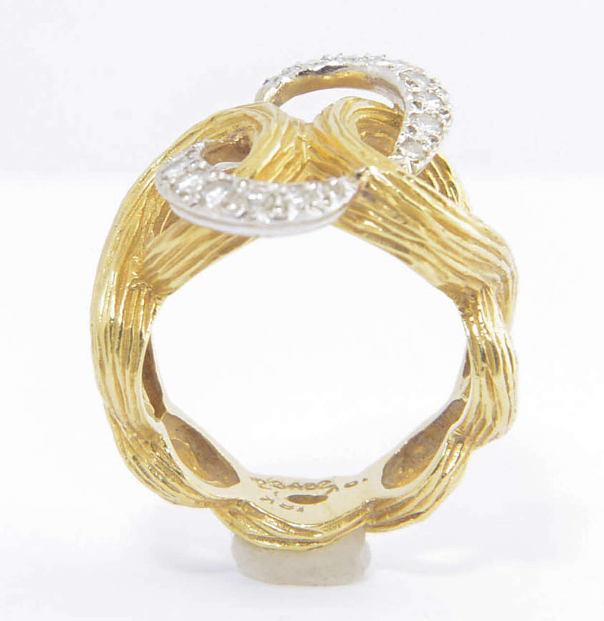 Diamond Textured Gold Swirl Ring at 1stDibs swirl gold ring