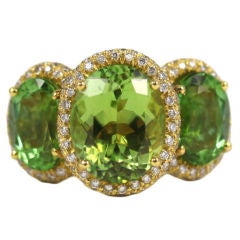 Elegant Mint Tourmaline and Diamond Cocktail Ring Elegant Mint Tourmaline and Diamond Cocktail Ring