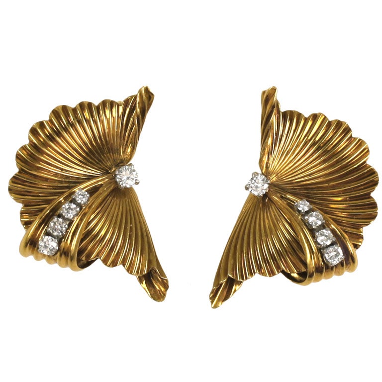 Tiffany 
Co. Fan Design Ear Clips