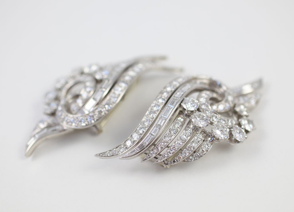 Women's Spectacular Diamond Double  Clips For Sale