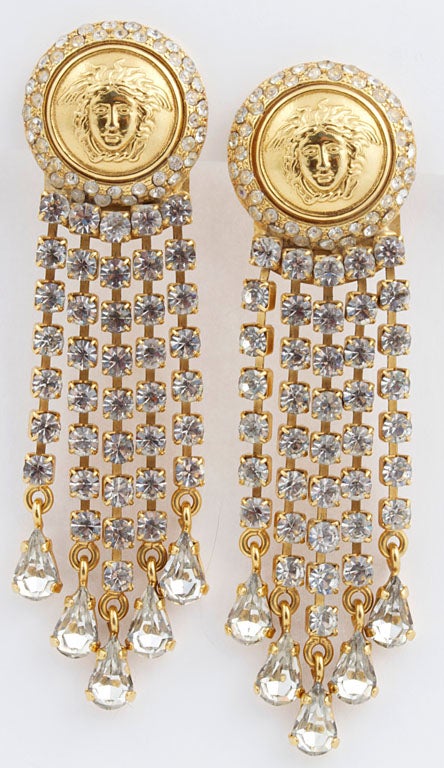 FABULOUS GIANNI VERSACE CHANDELIER EARRINGS For Sale 1