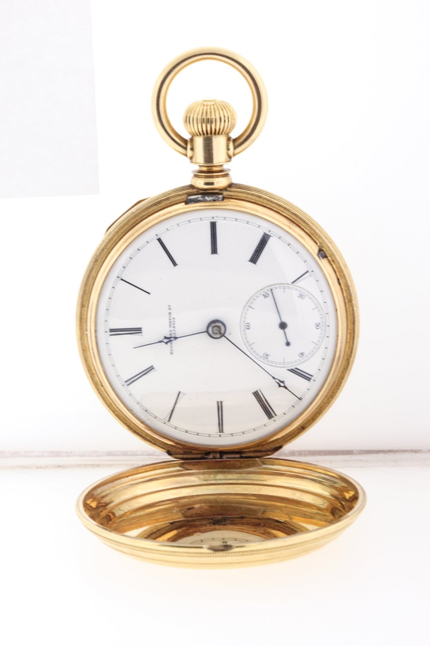 waltham 18k gold pocket watch
