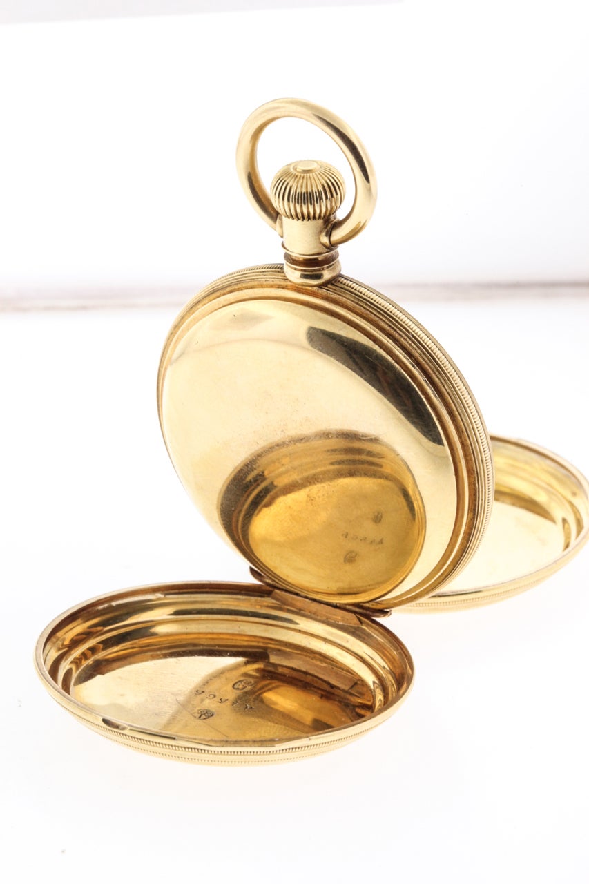Waltham Yellow Gold Hunting Case Pocket Watch For Sale at 1stDibs