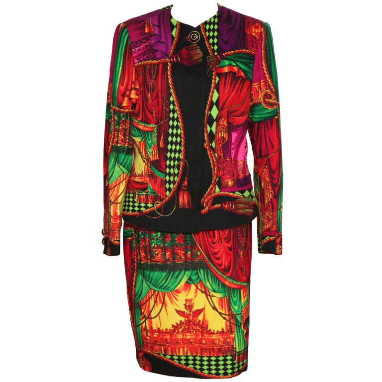 Gianni Versace Couture Theater Print Suit For Sale