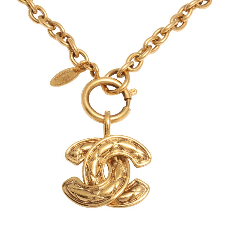 Chanel Quilted CC Necklace Medium