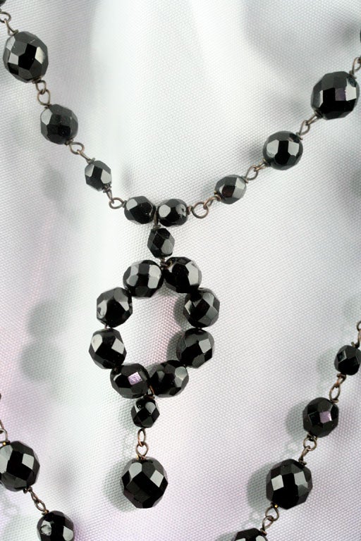 Giorgio Armani Triple Strand Black Jet Necklace at 1stDibs