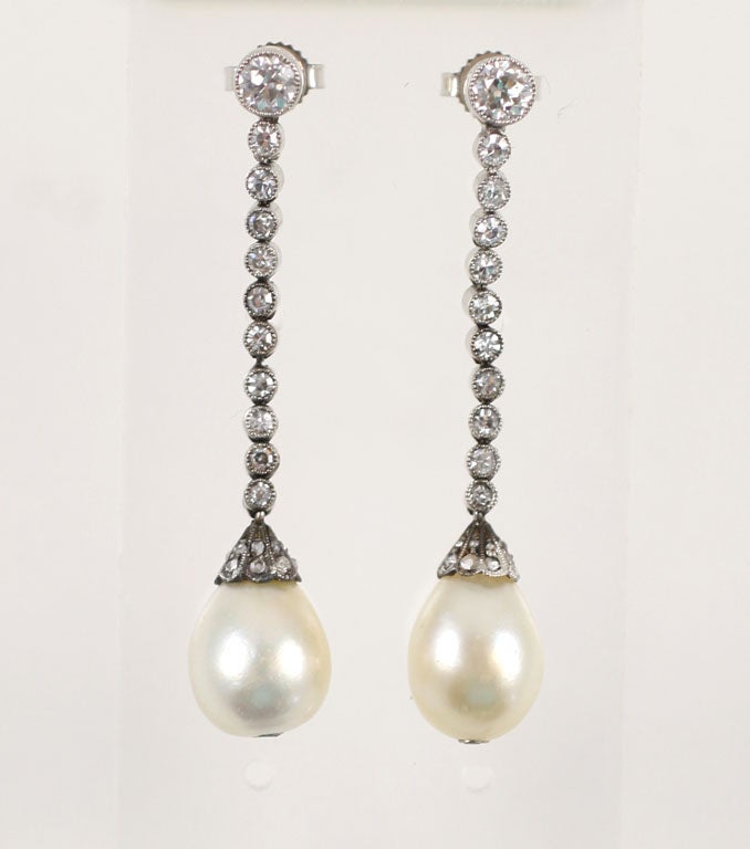 Edwardian Natural Pearl Drop Earrings