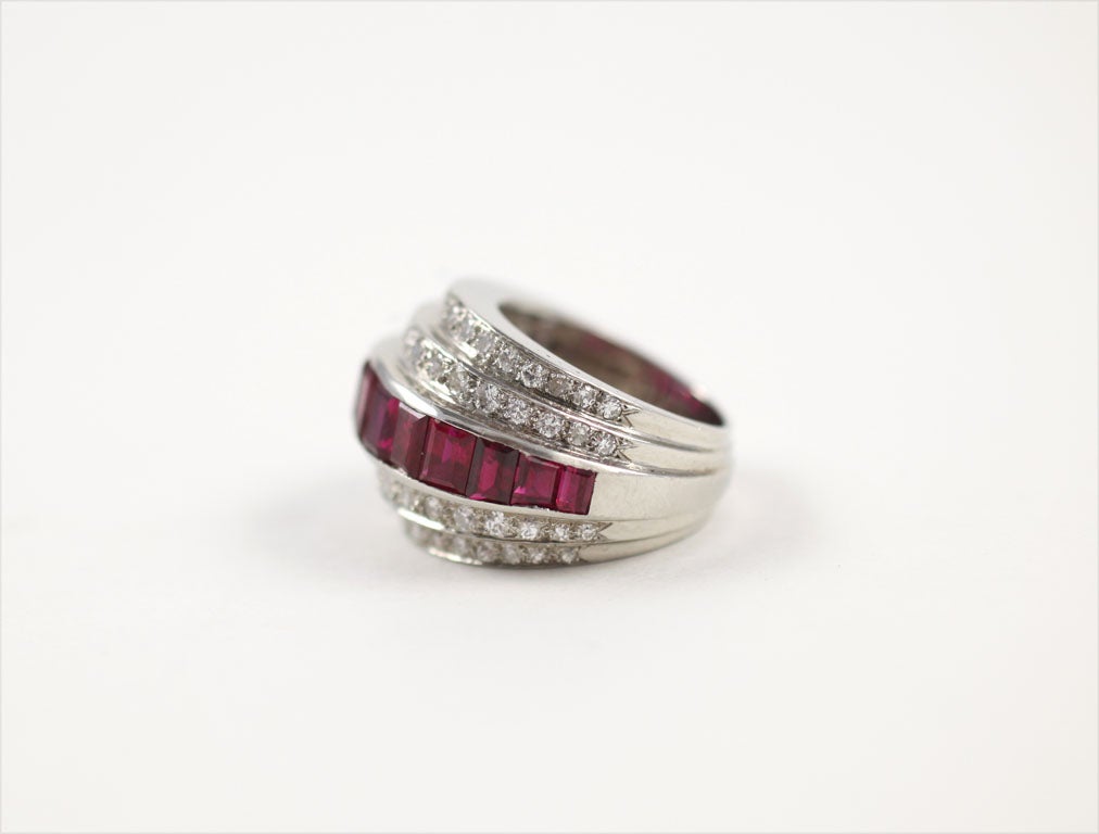Art Deco Diamond and Ruby Ring 2