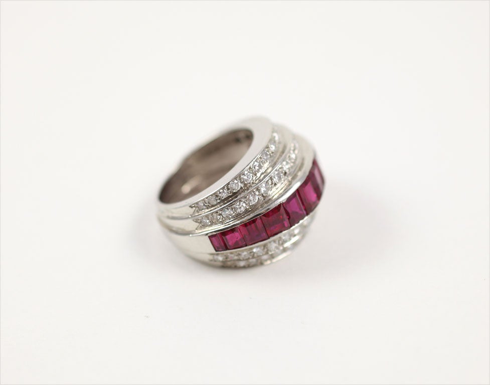 Art Deco Diamond and Ruby Ring 5