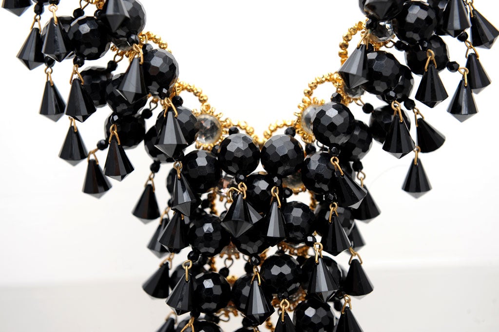 Women's Spectacular Black Lucite Necklace By  William De Lillo