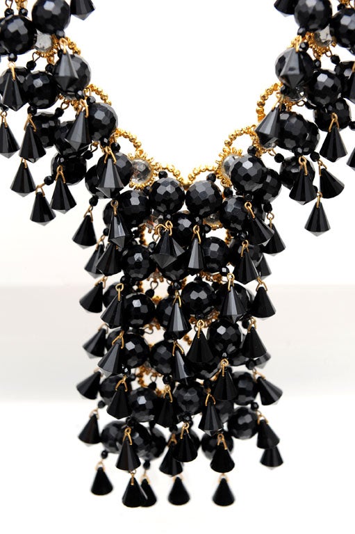 Spectacular Black Lucite Necklace By  William De Lillo 4