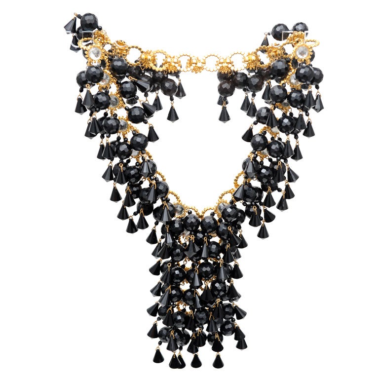Spectacular Black Lucite Necklace By  William De Lillo