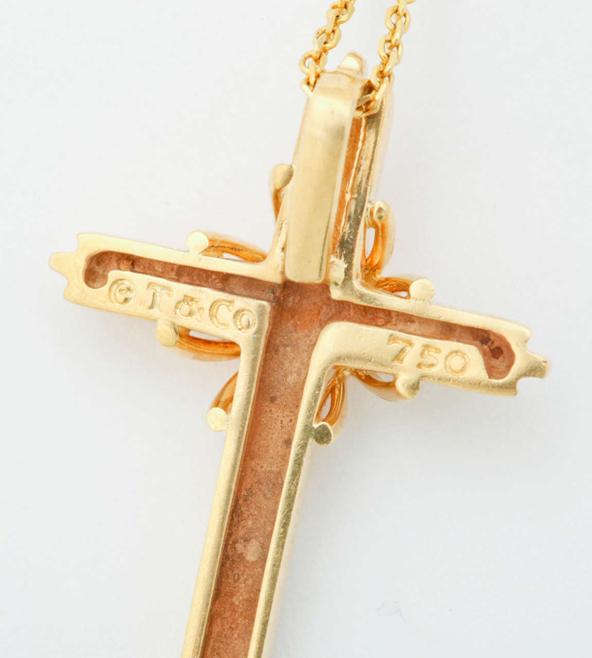 Tiffany & Co. Yellow Gold Cross Pendant In Excellent Condition In TRYON, NC