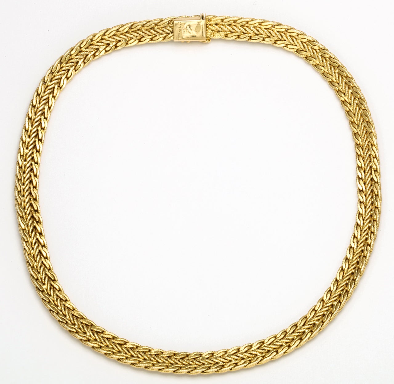 TIFFANY and CO. GOLD Herringbone Necklace at 1stDibs tiffany
