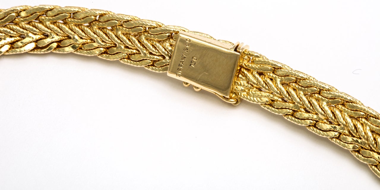 TIFFANY and CO. GOLD Herringbone Necklace at 1stDibs tiffany