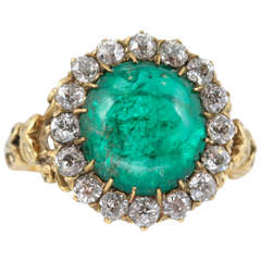 Antique Late Victorian Emerald and Diamond Ring
