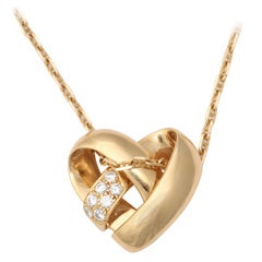 VAN CLEEF AND ARPELS Gold And Diamond Heart Pendant