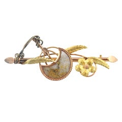 Victorian Quartz Gold Bar Pin